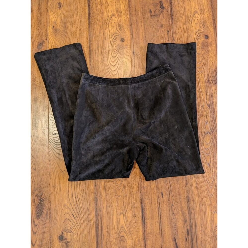 Vintage Lord & Taylor Suede Leather Pants, 10 Black
